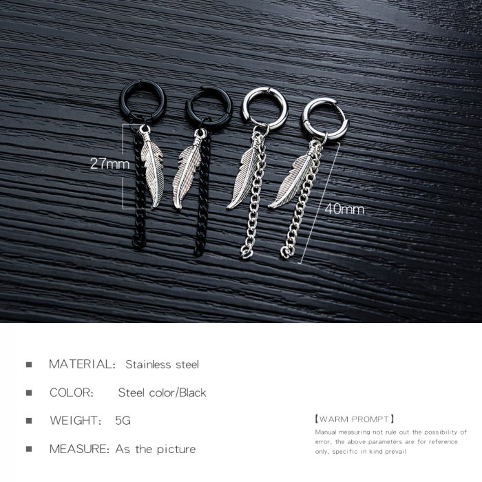 Cercei inox cu pana [7]