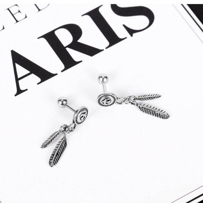 Cercei inox cu pene [10]