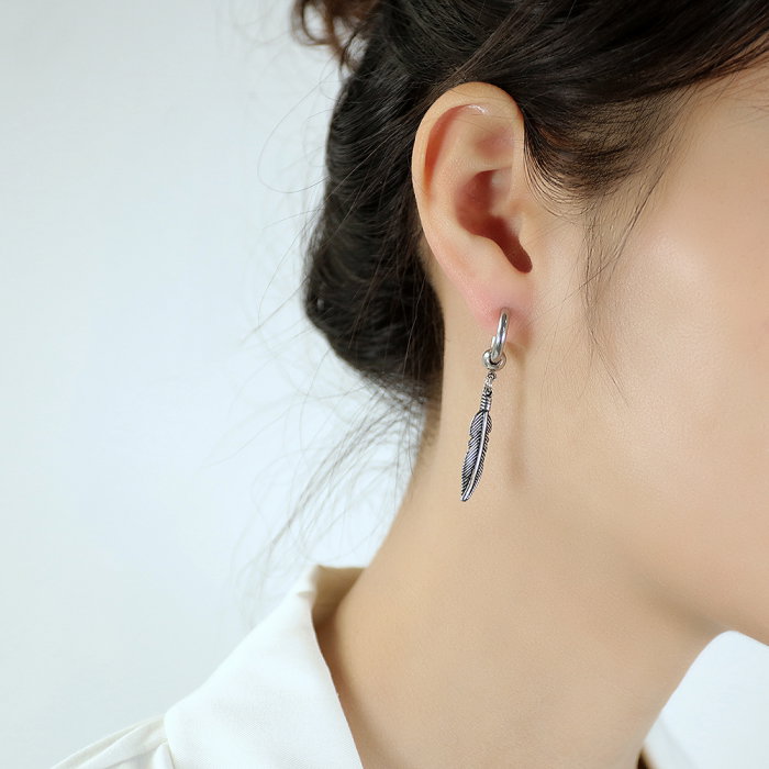 Cercei inox cu pene [9]