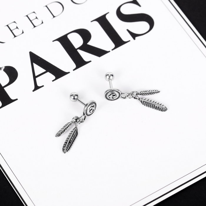 Cercei inox cu pene [3]