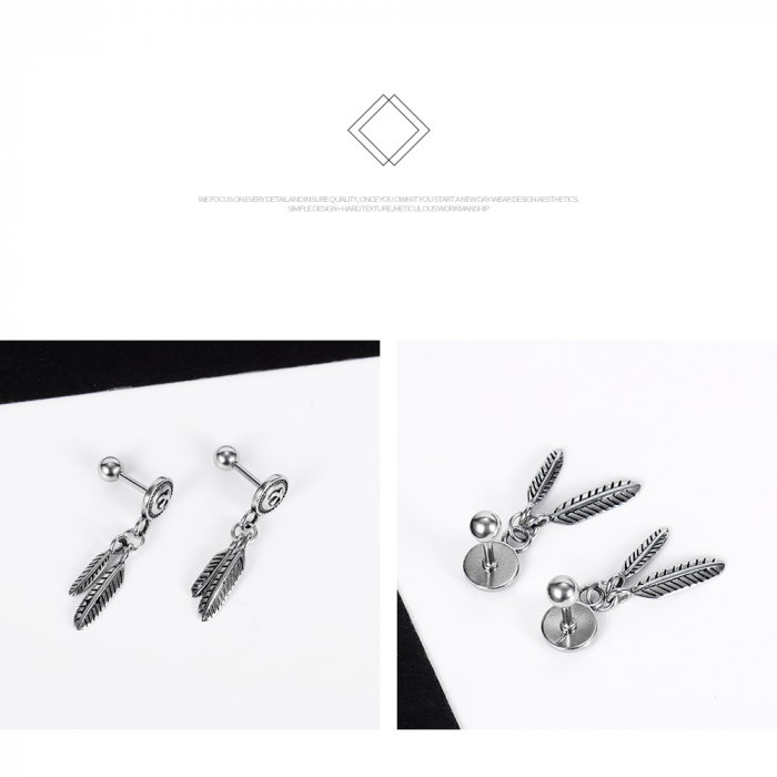 Cercei inox cu pene [11]