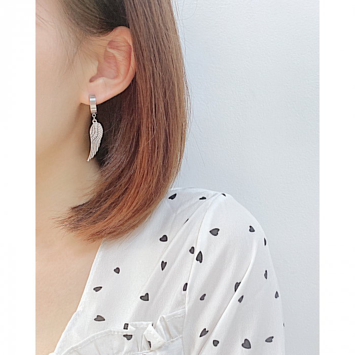 Cercei inox cu pene [2]