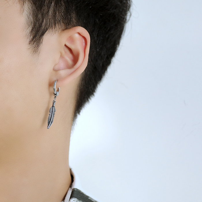 Cercei inox cu pene [7]