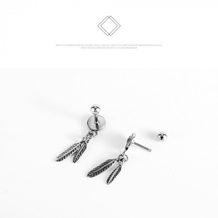 Cercei inox cu pene [8]