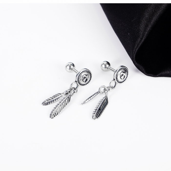 Cercei inox cu pene [9]