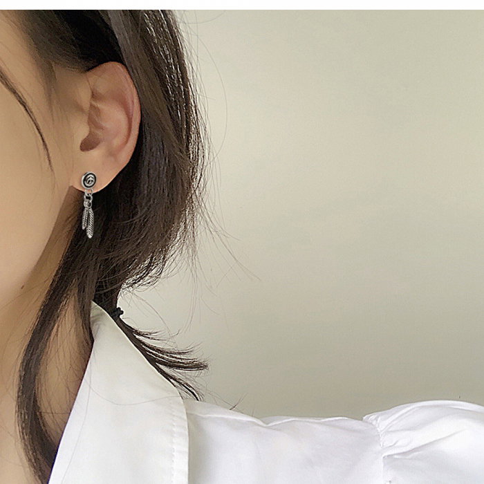 Cercei inox cu pene [2]