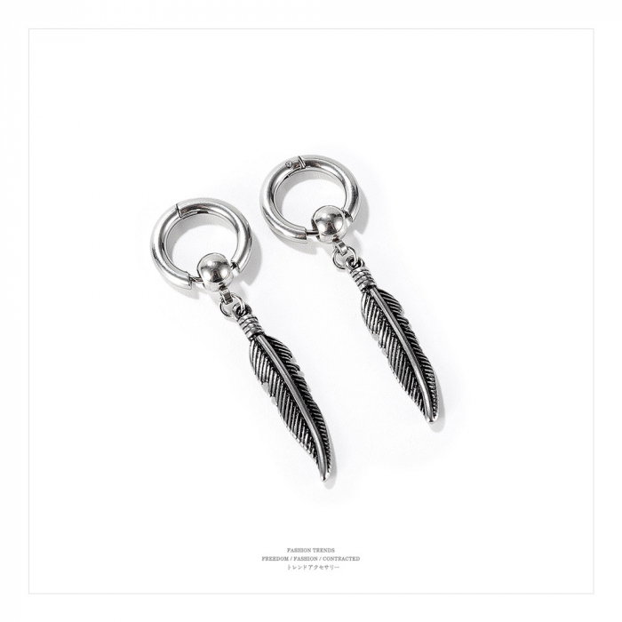 Cercei inox cu pene [15]