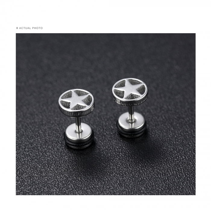 Cercei inox cu pentagrama [4]
