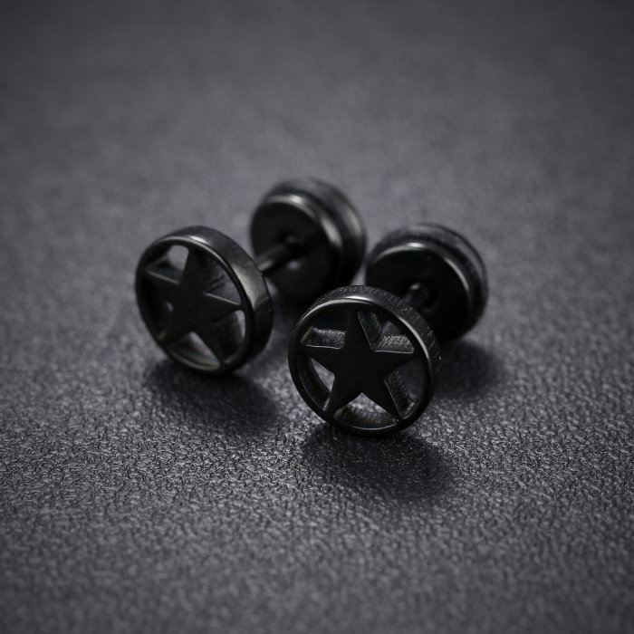 Cercei inox cu pentagrama [2]