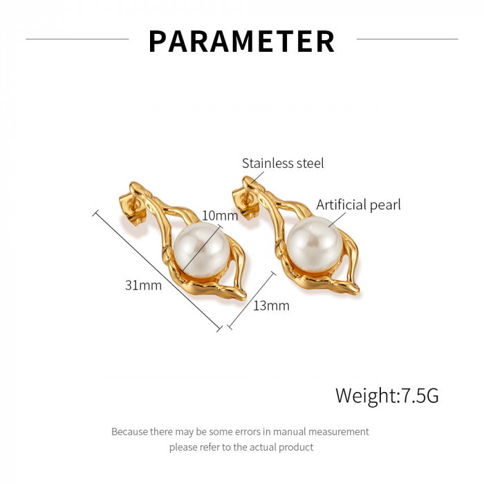 Cercei inox cu perle [13]