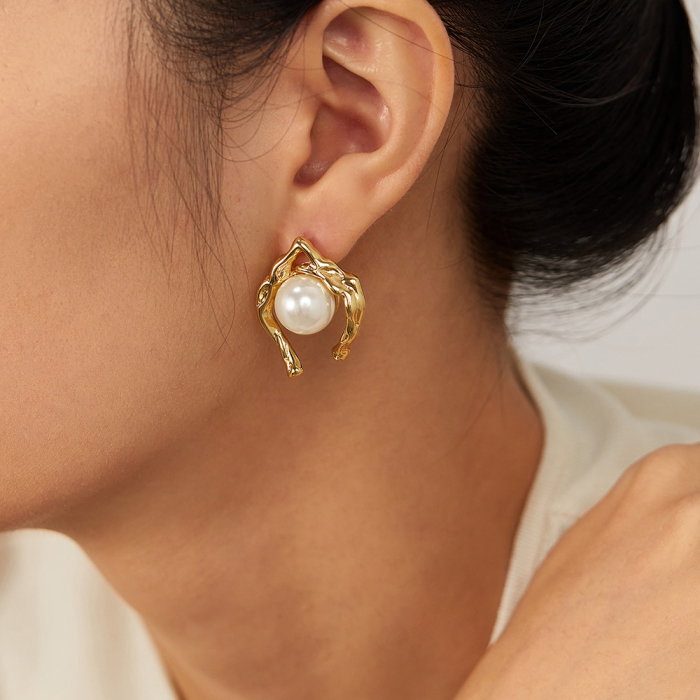 Cercei inox cu perle [6]