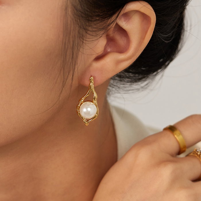 Cercei inox cu perle [4]