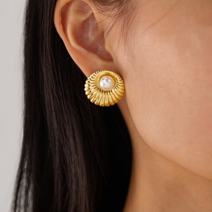 Cercei inox cu perle [6]