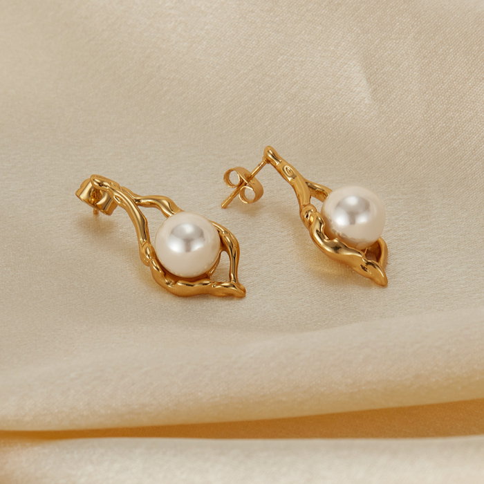 Cercei inox cu perle [7]