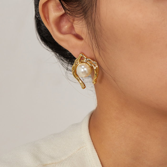 Cercei inox cu perle [4]