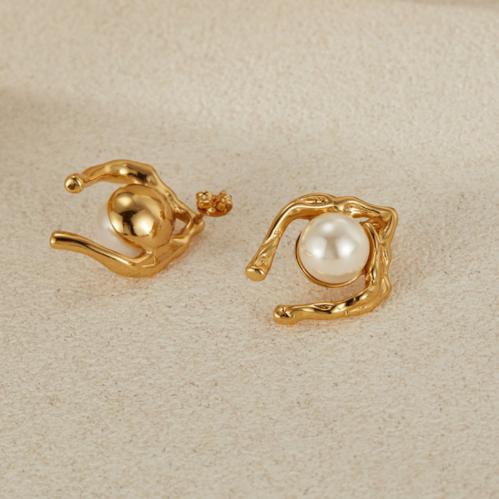 Cercei inox cu perle [3]