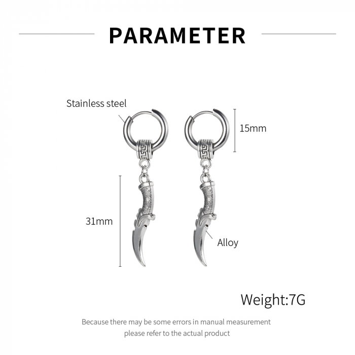 Cercei inox cu pumnal [5]