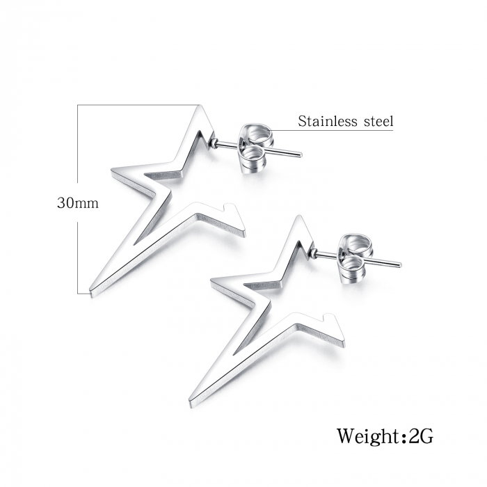 Cercei inox cu stelute [4]