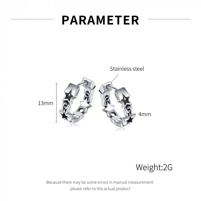 Cercei inox cu stelute [6]