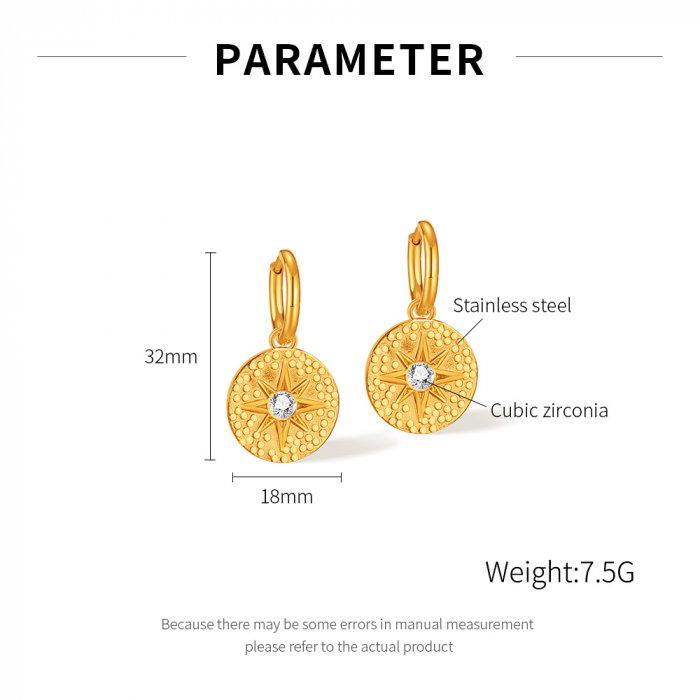 Cercei inox cu stelute si zirconii [12]