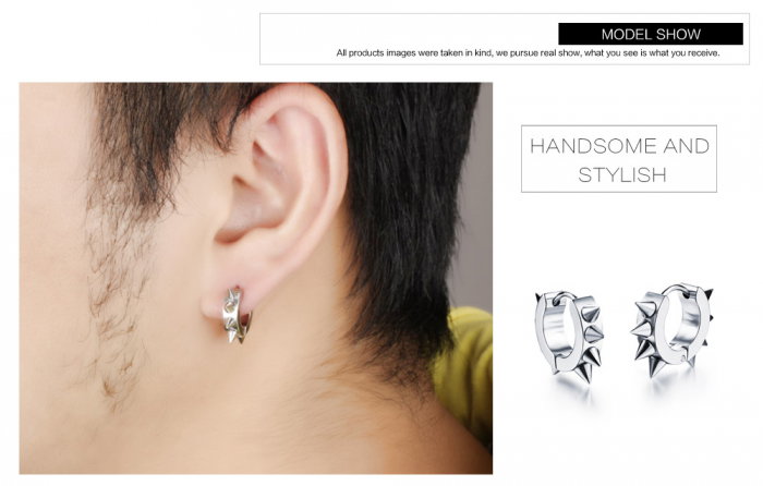 Cercei inox cu tepi [6]