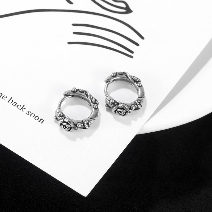 Cercei inox cu trandafiri [7]