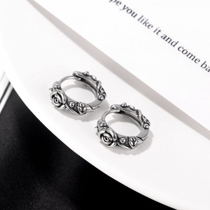 Cercei inox cu trandafiri [9]