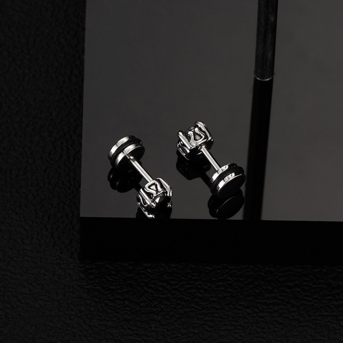 Cercei inox cu zirconii negre [5]