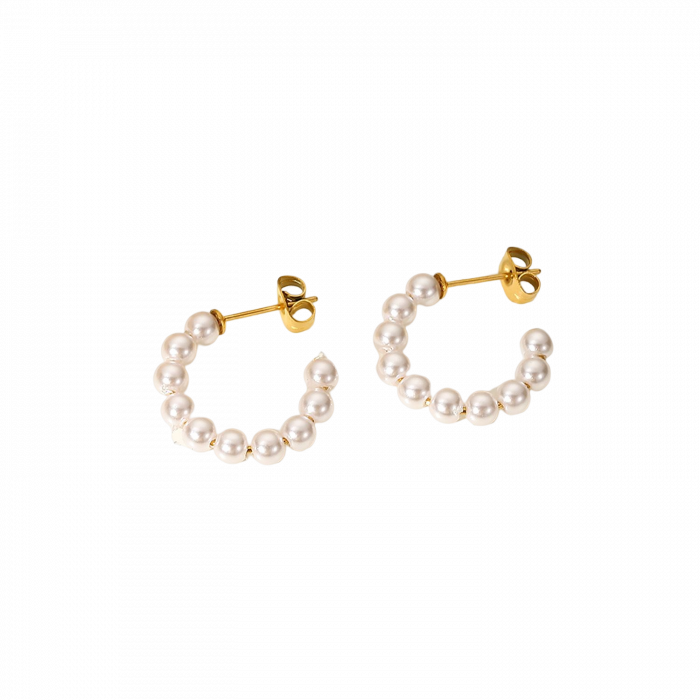 Cercei inox rotunzi cu perle sintetice [1]