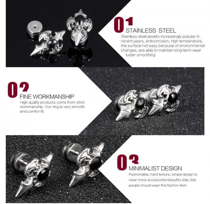 Cercei inox cu zirconiu [7]