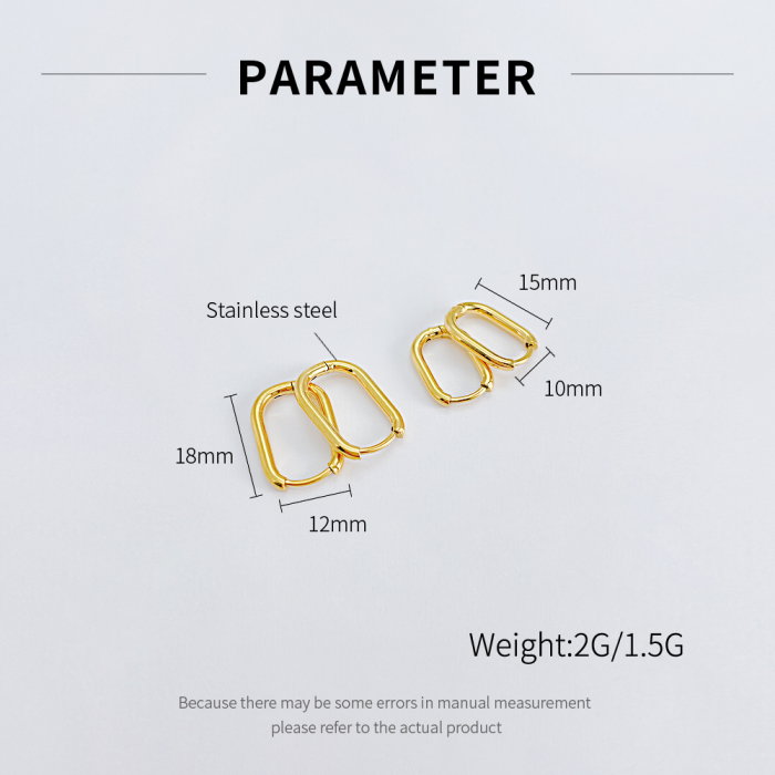 Cercei inox dreptunghiulari 18 mm [6]