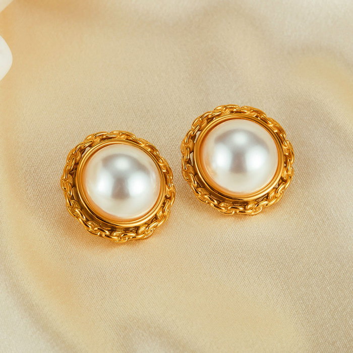 Cercei inox eleganti cu perle [7]