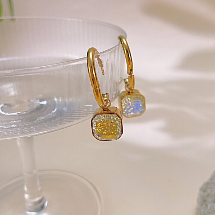 Cercei inox eleganti cu zirconii [4]