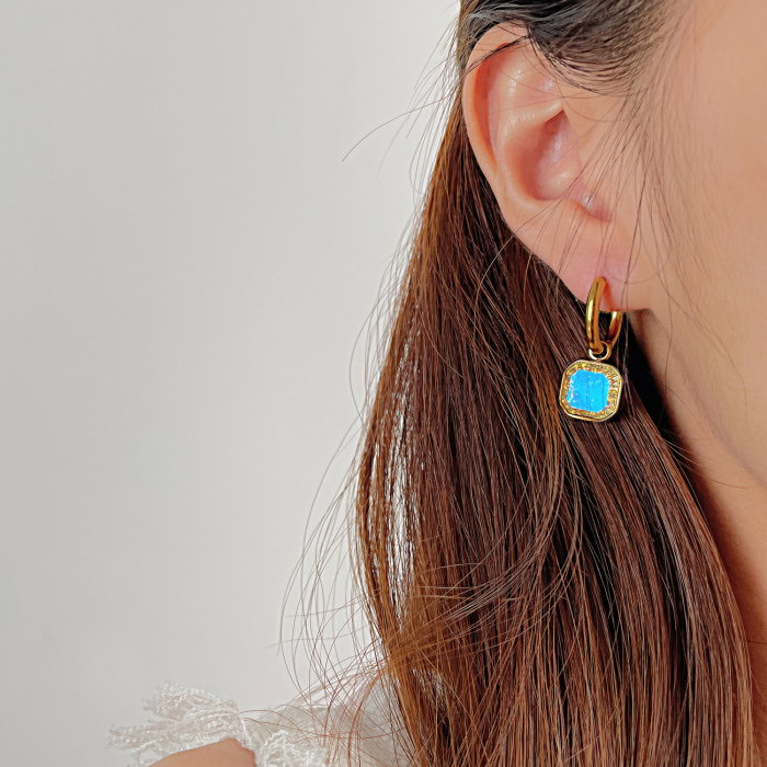 Cercei inox eleganti cu zirconii [9]