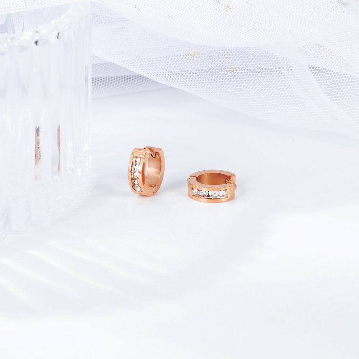 Cercei inox eleganti cu zirconii [3]