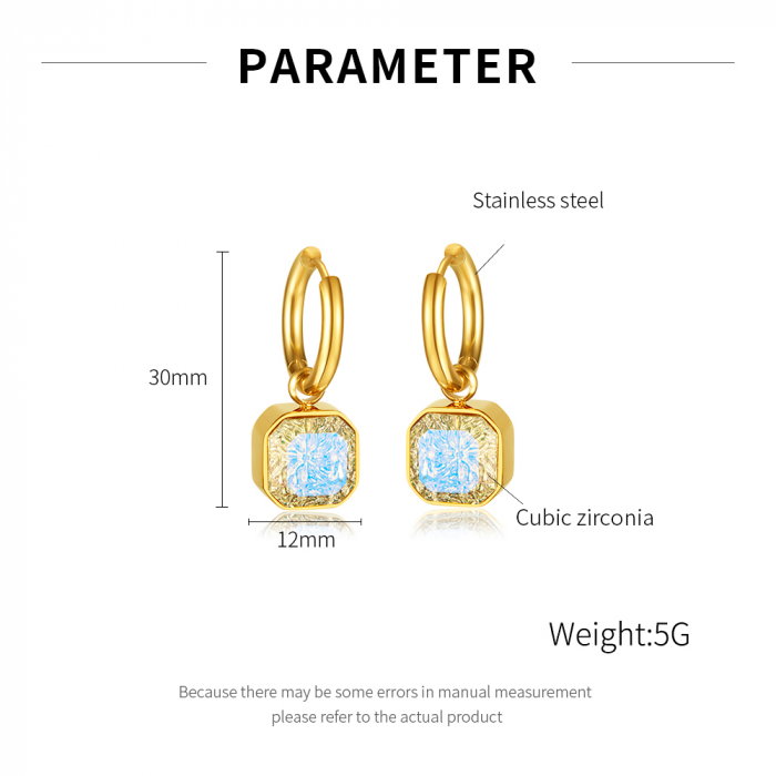 Cercei inox eleganti cu zirconii [10]