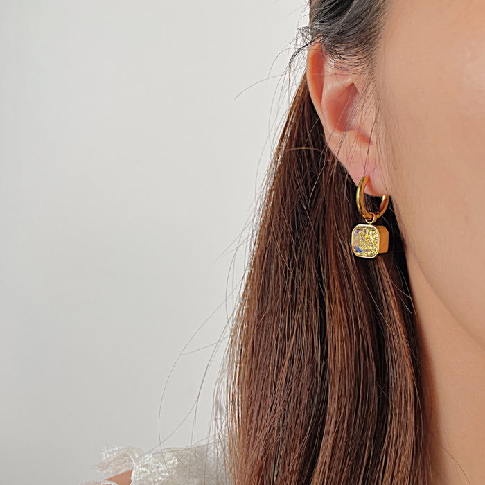 Cercei inox eleganti cu zirconii [5]