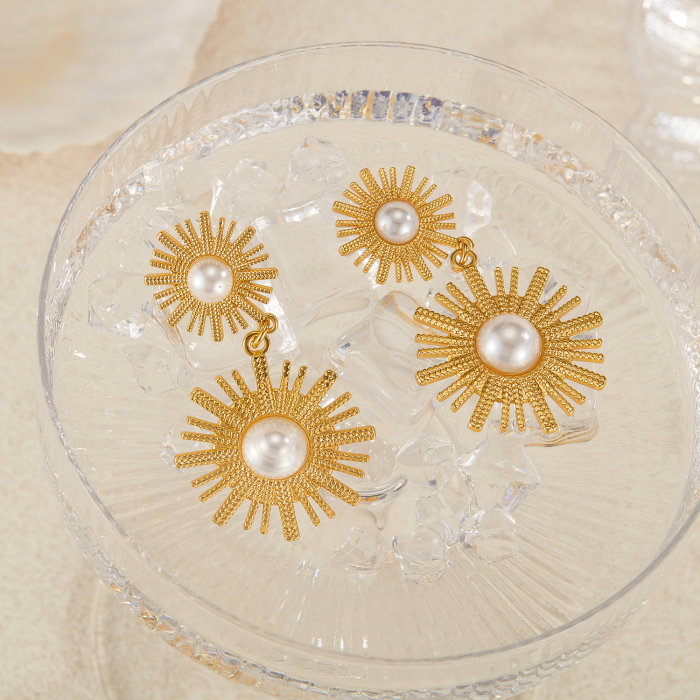 Cercei inox floare soarelui [10]