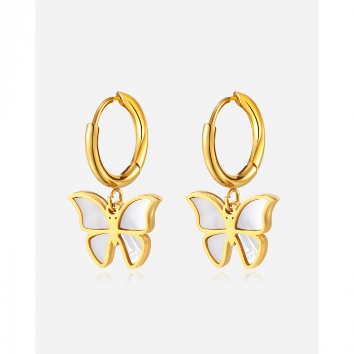 Cercei inox fluturasi cu scoica  [8]