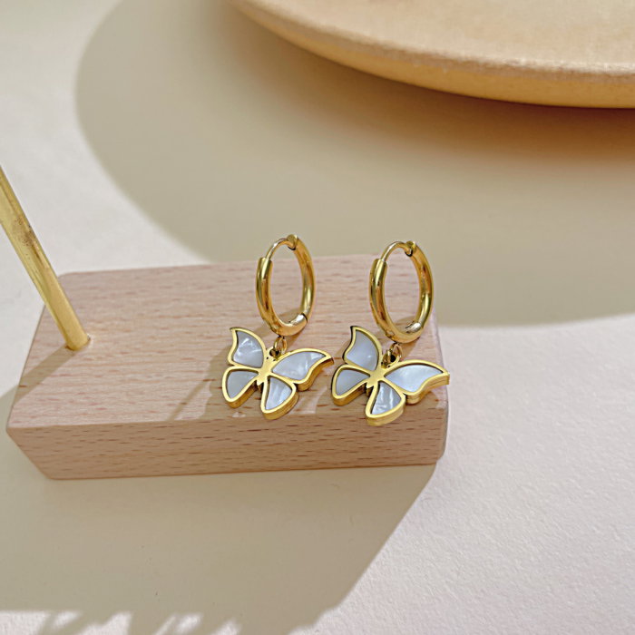 Cercei inox fluturasi cu scoica  [14]