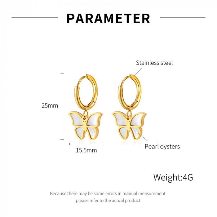 Cercei inox fluturasi cu scoica  [13]