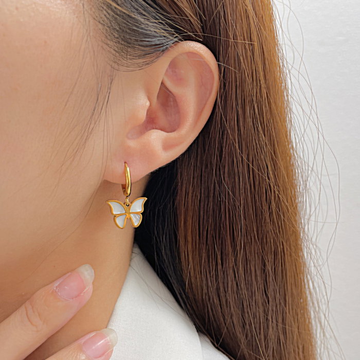 Cercei inox fluturasi cu scoica  [4]