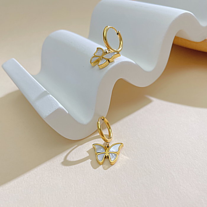 Cercei inox fluturasi cu scoica  [7]