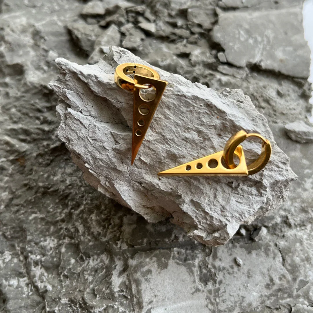 Cercei inox geometrici aurii [8]