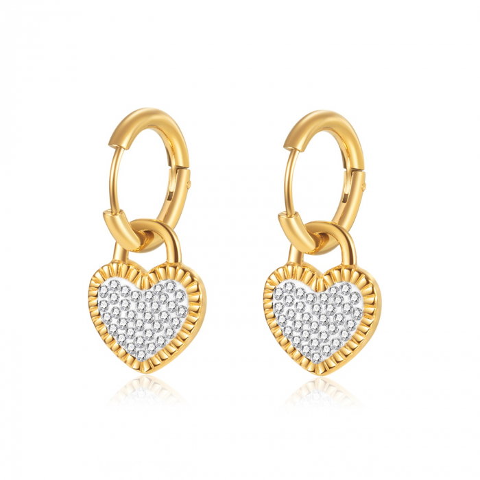 Cercei inox cu inimioare si zirconii [1]