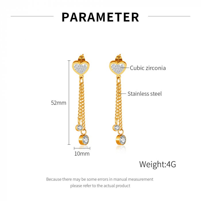 Cercei inox lungi cu inimioare si zirconii [13]