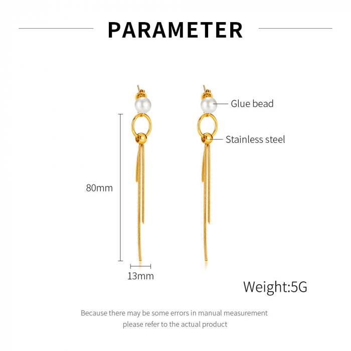 Cercei inox lungi cu perle [13]