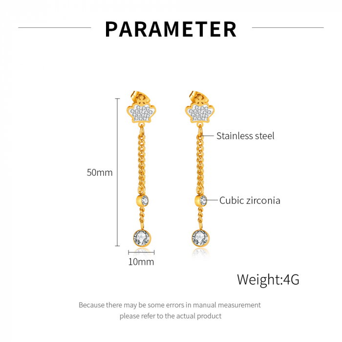 Cercei inox lungi cu zirconii [13]