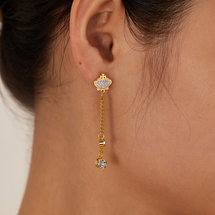 Cercei inox lungi cu zirconii [11]