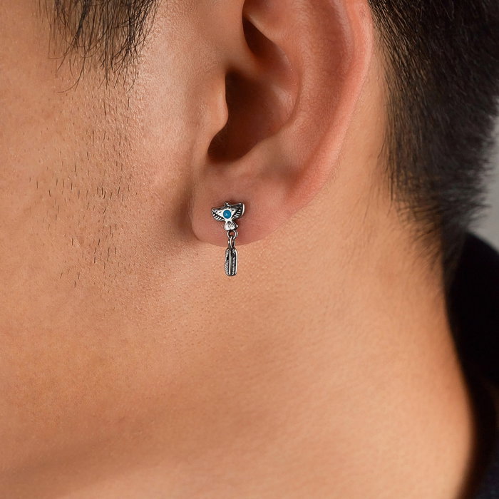 Cercei inox pana de vultur amerindian [11]